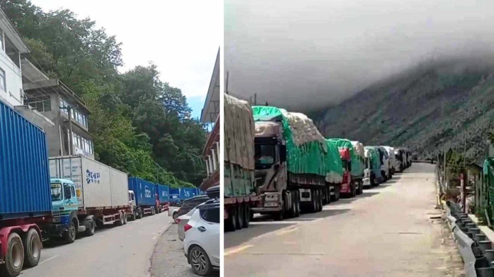 Trucks Carrying Dashain Goods To Nepal Stranded on China Nepal Border- The Nepal Times
