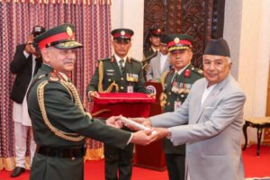 Indian Army Chief Dwivedi was awarded the Honorary Order of Maharathi by the Nepalese Army- The Nepal Times