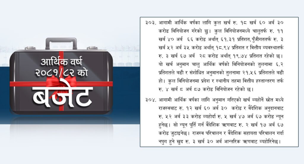 स्रोत सुनिश्चित नै नगरी क्षमताभन्दा ठूलो आकारको बजेट ल्याउने, लक्ष्यअनुसार ऋण काढ्नै नसक्ने, दाताका शर्त नखुम्च्याउने र प्राप्त ऋण सदुयोग नगर्ने प्रवृत्तिले नागरिक सरकारकै ऋणपासोमा फसिरहेका हुन् ।